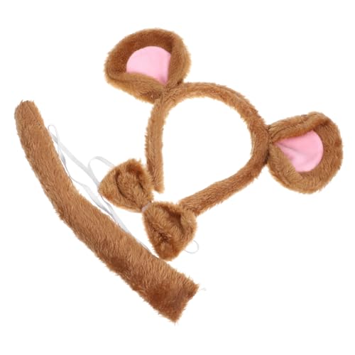TEMPNAP Tierkostüm Set Mäuseohren Haarreif mit Schleife und Plüschiges Cosplay Zubehör für Damen und Kreative Partydekoration für Halloween Geburtstag Karneval von TEMPNAP
