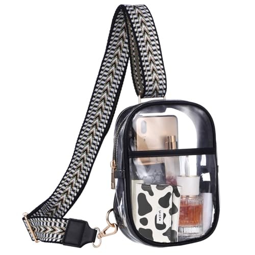 TEMPNAP Klarer Umhängetasche Für Damen Wasserdichter TPU Sling Bag Verstellbarer Schultergurt Für Reisen Sport Und Freizeitaktivitäten Transparentes Design Für Einfache Sichtbarkeit von TEMPNAP