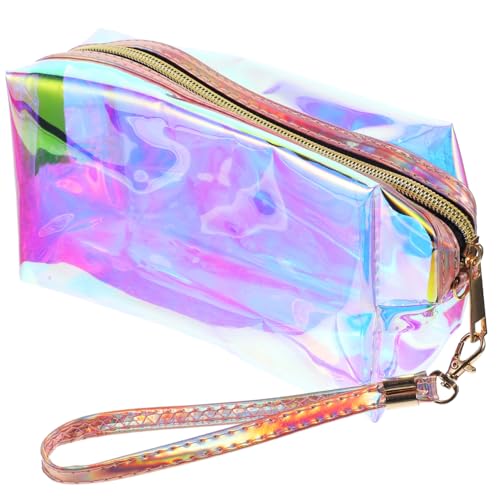 TEMPNAP Transparente Kosmetiktasche mit Reißverschluss Tragbare TPU Hologramm Make up Tasche für Damen und Mädchen Vielseitige Reise Toilettenartikel aufbewahrung Handliche Organizer mit von TEMPNAP