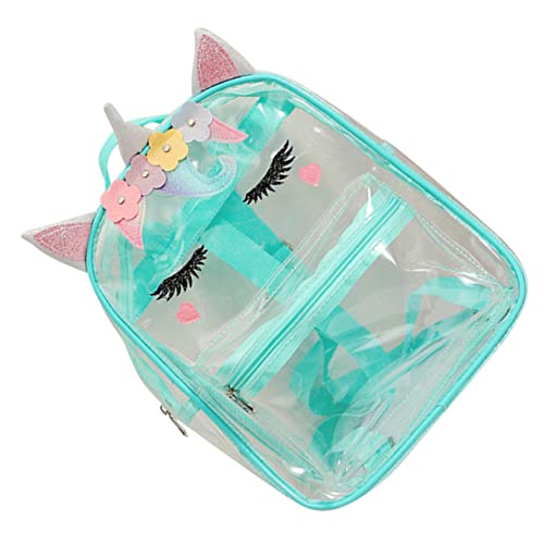 TEMPNAP Transparenter Einhorn Rucksack für Kinder Süßer Durchsichtiger Rucksack Kunststoff Leicht Angenehm Tragbar für Schule und Freizeit von TEMPNAP