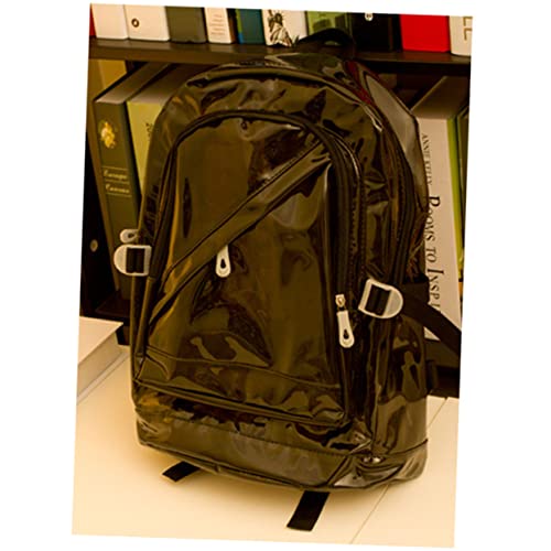 TEMPNAP Transparenter Schultasche Für Damen Schultertasche Umhängetasche Tagesrucksack Für Mädchen Schwarz Geräumig Leichtgängiger Reißverschluss von TEMPNAP