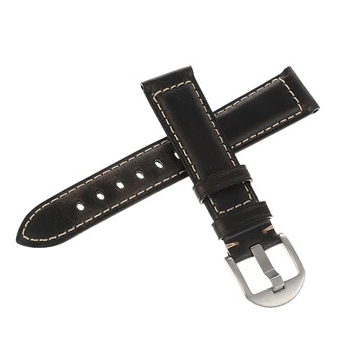 TEMPNAP Uhrenarmband Ölgewachstes Rindsleder Stahlverschluss Flexibel und Robust Ersatzband Kompatibel für Smartwatch und Armbanduhr Herren und Damen Einfach zu Montieren von TEMPNAP