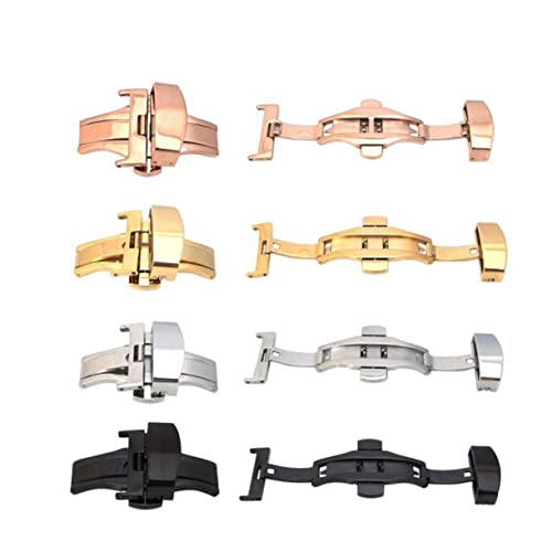 TEMPNAP Uhrenverschluss mit Doppel Drücker Faltschließe für Armband Schwarz Robuster Push Button Clasp Passend für Uhrenarmbänder Verleiht und Schützt vor Abnutzung von TEMPNAP