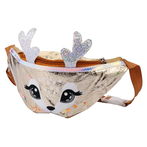 TEMPNAP Umhängetasche Fawn Form Modische Bauchtasche Geldbörse Aufbewahrungstasche Niedlich Goldfarben Für Kleine Mädchen Und Jungen Alltag Freizeit von TEMPNAP