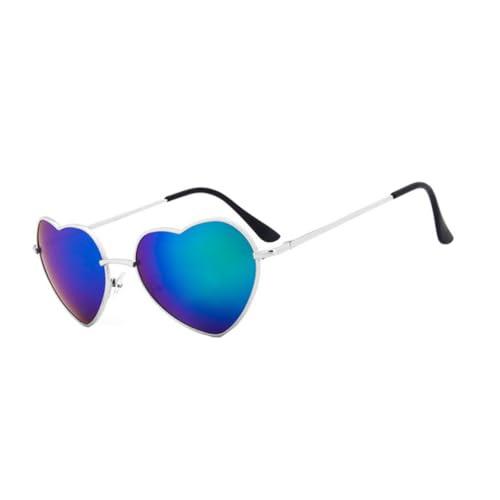TEMPNAP Vintage Herz Sonnenbrille Damen Retro Dünner Metallrahmen Leicht Große Gesichter für Partys von TEMPNAP