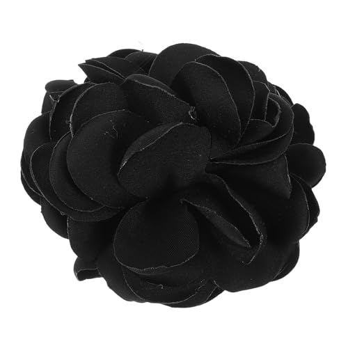 TEMPNAP Vintage Rosenbrosche Damen Anstecknadel Blumenbrosche aus Stoff Stilvolle Blütenform für Jacke Mantel Schal Rucksack Party Accessoire Schwarz von TEMPNAP