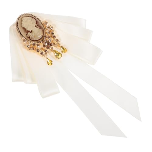 TEMPNAP Vintage Stoff Schleifen Brosche Damen Anstecknadel Dekorativer Kragen Pin aus Legierung und Stoff Vielseitig für Hemden Kleid Blusen Einfach zu Tragen Unisex Accessoire in von TEMPNAP