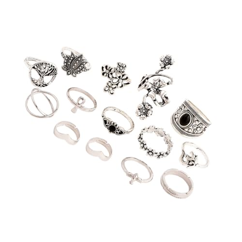 TEMPNAP Vintage Teiliges Ring Set Hochwertiger Legierung Boho Stil Knöchel und Fingerringe Retro Schmuck für Partys Alltag und Festliche Anlässe Vielseitig Tragbar von TEMPNAP