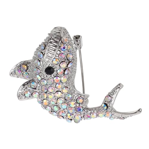 TEMPNAP Wal brosche Tierbrosche Modeaccessoire Funkelnde Brosche Funktionsbrosche Brosche für Anlässe Handgefertigte Brosche Schicke Brosche Wal-Clip Meerestier-Haarspangen Diamant Silver von TEMPNAP
