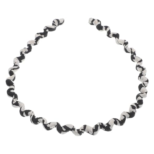 TEMPNAP Kuhmuster Stirnband Für Damen Und Mädchen Retro Weich Und Rutschfest Für Lockiges Haar Eleganter Haarreif Für Jeden Anlass Weißes Design von TEMPNAP