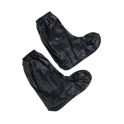 TEMPNAP wasserdichte Herren Überschuhe XXL Geschnitten rutschfest Wiederverwendbar mit Reißverschluss und Elastischem PVC Regen Überschuhe für Schuhgröße Sicherer Halt bei Nässe von TEMPNAP