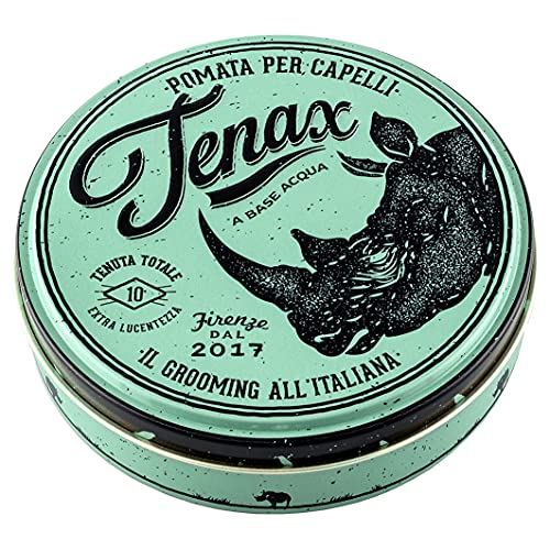 Tenax Ultra Strong Glanz Pomade, 125 ml, wasserbasierte Pomade für Männer verleiht Superfesten Halt & starken Glanz, leicht auswaschendes Haarwachs mit Markantem Duft von TENAX