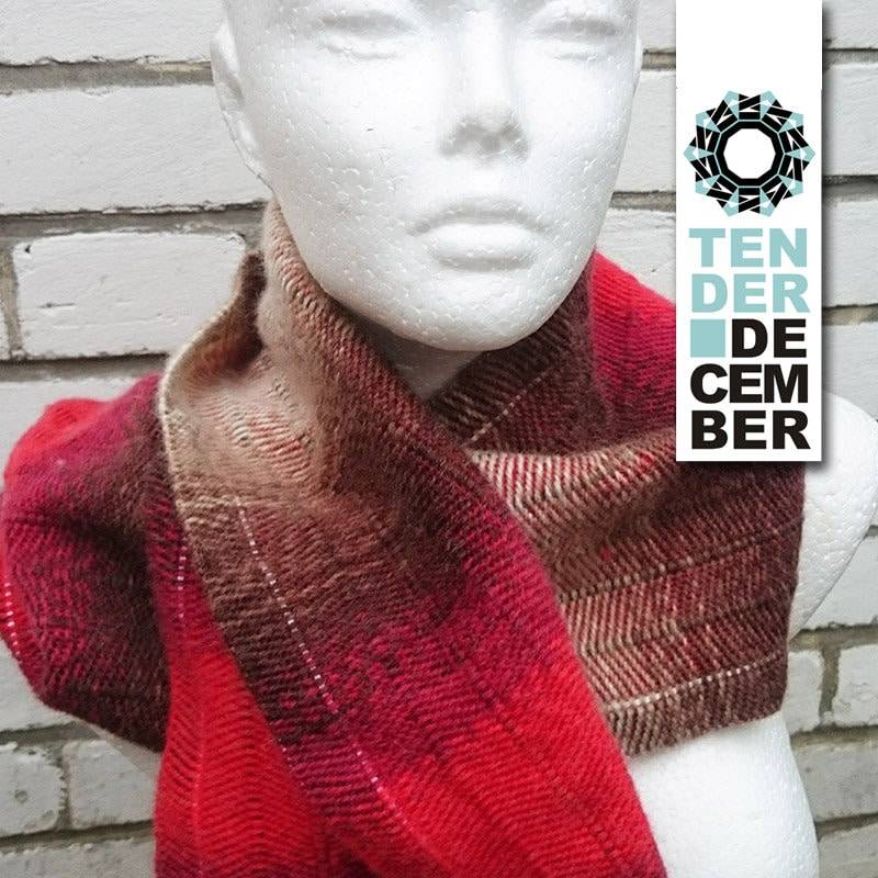 Ooak Mohair Roter Und Brauner Schal, Handgemachtes Weben, Gewebter Wollschal Damen, Wurm Weicher Handgemachter Rot Braun Melange, Original Kunstwerk von TENDERDECEMBER