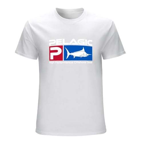 Pelagic Fishing Aquatic Men's Summer T-Shirt White L von TENDERNESS