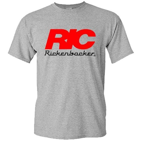 Rickenbacker RIC Logo Men's Grey T Shirt Size S to 3XL Grey Colour L Grey L von TENDERNESS