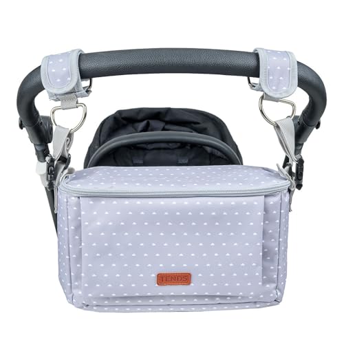 TENDS Kinderwagen Organizer Universal & Multifunktional - Baby und Maternitätsrucksack Features - Buggy Zubehörtasche Reißverschlusstasche und Verstellbarem Schultergurt - Vielseitig für Windeln von TENDS