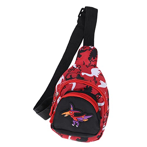Niedliche Kindertasche Mit Dinosaurier-Muster Schultertasche Brusttasche Taille Umhängetasche Rot Einfach Zu Verwenden von TENDYCOCO
