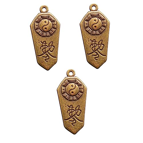 3St Schlüsselanhänger die chinesen schlüsselkette Chinoiserie- Tag-Anhänger im chinesischen Stil einzigartiges Tag-Anhänger- hängender Feng-Shui-Tag-Anhänger Messing von TENDYCOCO
