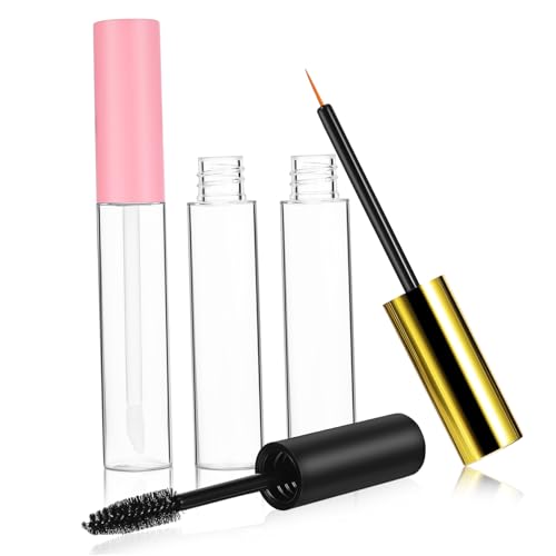 3er Set Leere Kosmetikflaschen Für Lippen Und Augenprodukte 10ml Klare Lipgloss Tube Leere Mascara Tube Mit Wimpernbürste Ideal Für DIY Kosmetik Und Reisebedarf von TENDYCOCO