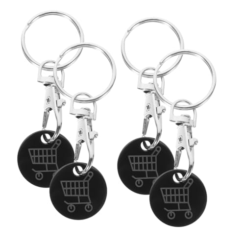 4 Stücke Trolley Token Schlüsselring Warenkorb Dekorative Metall Token Keychain von TENDYCOCO