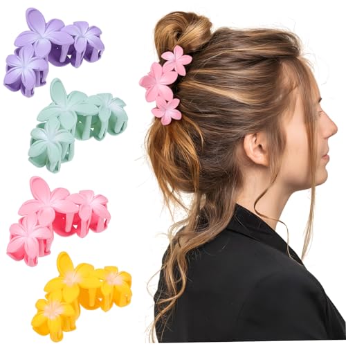 4er Set Blumen Haarklammern Für Dickes Haar Stylische Haarschmuck Clips Pink Und üße Haaraccessoires Für Frauen Und ädchen von TENDYCOCO