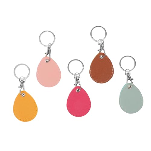 5 Stück Zugangskontrolle Wassertropfen Kartenhalter Schlüsselanhänger Kartenhülle Schlüsselanhänger Medaillon Abdeckung Schlüsselanhänger Tasche Hängende Dekoration Pu TENDYCOCO von TENDYCOCO