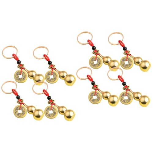 8 STK Kalebasse Schlüsselanhänger Kürbis Schlüsselanhänger Feng-Shui Glücksbringer hu lu Schlüsselanhänger Vintage-Schlüsselanhänger Schlüsselanhängerringe Messing Golden von TENDYCOCO