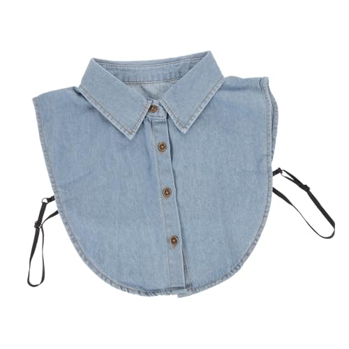 Abnehmbarer Kragen Hals Shirt Frauen Fake Collar Für Damen Weiche Baumwolle Bluse Bluse Falscher Kragen in Denim Point Light von TENDYCOCO