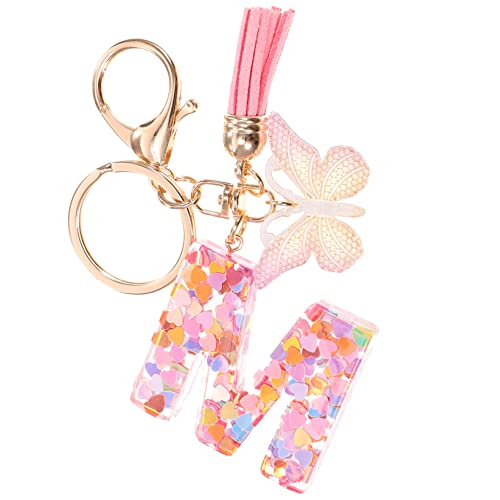 Englischer Schlüsselanhänger namenschild Name Tag Key Chain Glitzer-Schlüsselanhänger Schlüsselanhänger mit Anfangsbuchstaben Die Rucksackanhänger Schlüsselanhänger-Anhänger Metall TENDYCOCO von TENDYCOCO