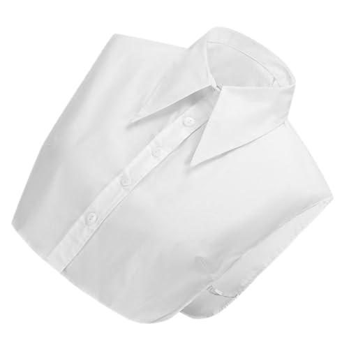 Hemdkragen Aus Baumwollmaterial Abnehmbarer Falscher Kragen für Formelle und Damenkleidung von TENDYCOCO
