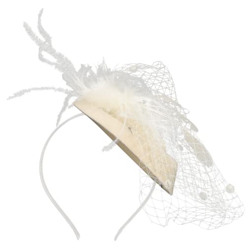 Hut Mesh-haar-accessoires Vintage- Foto-requisiten-kopfschmuck Kopfbedeckung Für Frauen Hochzeitskopfschmuck Für Die Braut Hochzeit Kopfschmuck Damen Hüte Beige Gittergewebe von TENDYCOCO