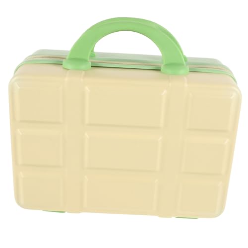 TENDYCOCO Kulturbeutel Reisetaschen für Damen Make-up-Koffer Mini-Koffer 14-Zoll-reisekosmetikkoffer Tragbarer Make-up-Organizer Hartschalenkoffer für Damen Gelb und Grün von TENDYCOCO