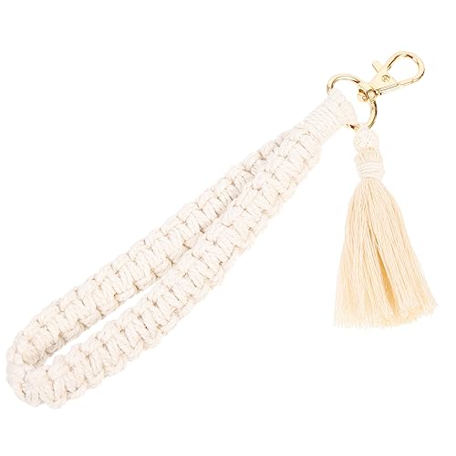 TENDYCOCO Macrame Schlüsselanhänger Mit Quaste Handgefertigter Geflochtener Schlüsselring Für Frauen Und Männer Stilvoller Schlüsselbund Für Taschen Und Lanyards Kreatives Für von TENDYCOCO