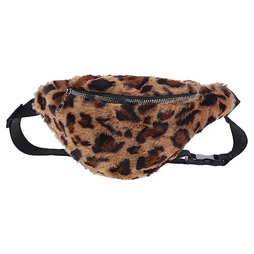 Pack Gürteltasche Kette Tasche Umhängetasche Mit Kette Schultertasche Modische Tasche Bauchtasche Leopardenmuster Kettentasche Plüsch- von TENDYCOCO