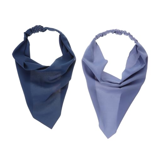 Schlichtes Stilvolles 2er-pack Elastisches Haartuch Stirnband Dreieckiges Bandana-kopftuch für Damen für Ganztägigen Komfort von TENDYCOCO