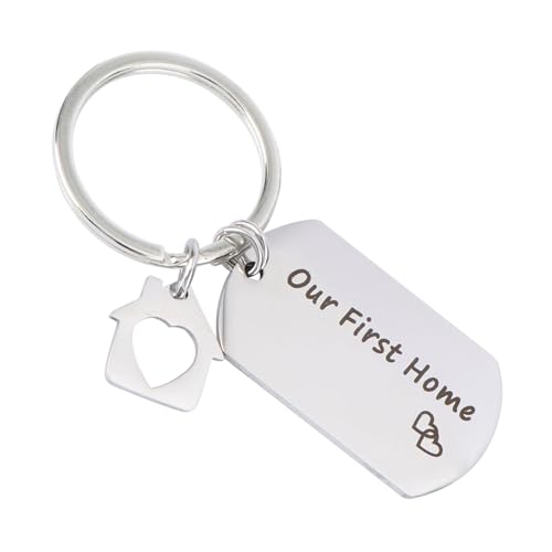 Schlüsselanhänger zum Einzug Wohnakzente Miniaturdekoration Mini- inoxlm Personalized Einzugs-Schlüsselanhänger Schlüsselanhänger-Anhänger Rostfreier Stahl Silver von TENDYCOCO