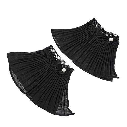 TENDYCOCO 1 Manschette for women für frauen +für+frauen cuff up Chiffonblusen für Damen Spitzenhemden hochzeitsdeko Modifikationshülse Mesh-Spitzenärmel Black von TENDYCOCO