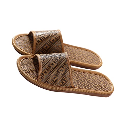 TENDYCOCO Rutschfeste Hausschuhe Unisex Rattan Atmungsaktive Sommer Pantoletten für Zuhause Strand Hotel von TENDYCOCO