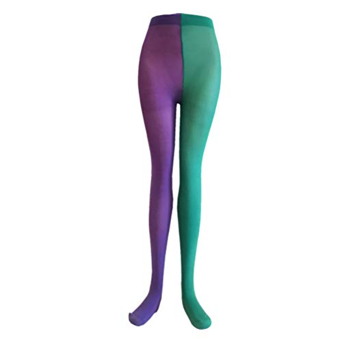 TENDYCOCO 1 Paar Strumpfhose Mit Vollem Fuß Elfenstrümpfe Clownsocken Narr Halloween Zweifarbige Jester Strumpfhosen Zweifarbige Leggings Karnevalssocke Zuckerstange Undurchsichtig Fräulein von TENDYCOCO