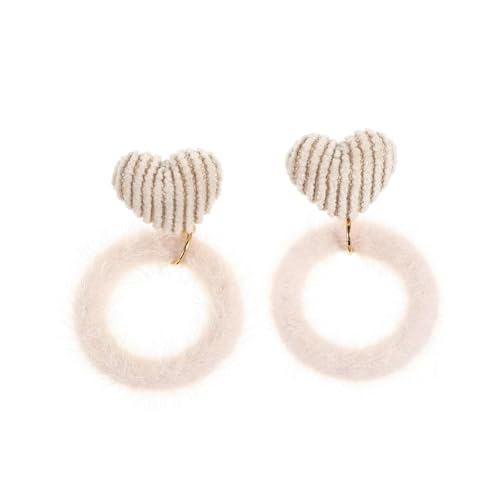 TENDYCOCO 1 Paar Temperament Plüsch Ohrringe Party Ohrringe Schmuck Für Schmuck Für Damen Ohrringe Damen Ohrringe Charm Ohrschmuck Anmutige Damen Ohrringe 925 Beige von TENDYCOCO