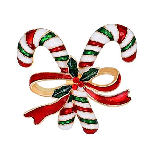 TENDYCOCO 1 STÜCK Weihnachten Krücken Brosche Legierung Bowknot Breastpin Kleidung Tasche Schal Schmuck von TENDYCOCO