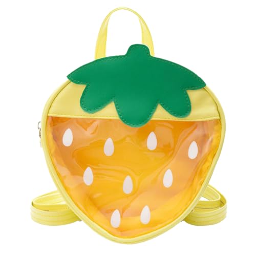 TENDYCOCO 1 Stück Erdbeere Transparente Schultasche Transparente Büchertasche Transparente Büchertasche Für Mädchen Bezaubernder Transparenter Jelly Rucksack Büchertaschen Für Kinder von TENDYCOCO