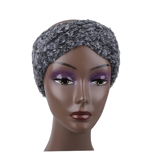 1pc Wollhaarband Breiter Rand Stirnband Warme Mode Kopfschmuck Für Frauen Mädchen Schwarz von TENDYCOCO