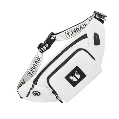 TENDYCOCO Sportliche Umhängetasche Für Damen Und Herren Verstellbare Strapazierfähige Bauchtasche Für Outdoor Reisen Und Freizeit Casual Chest Bag Klassischem Weiß von TENDYCOCO