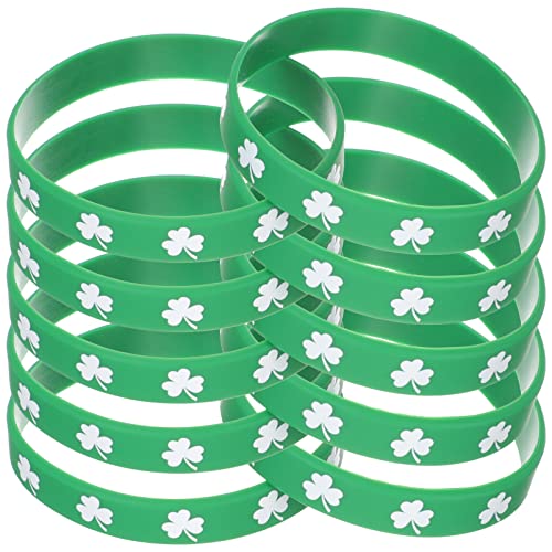 TENDYCOCO 10st Irisches Armband Kleeblatt-armband Aus Silikon Dekorative Armbänder Klee-armband Kleeblatt-partykostüm St. Patricks Day Armband Sportdekor Fräulein Glücklich Kieselgel Irland von TENDYCOCO