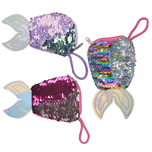 TENDYCOCO 12 STK Pailletten-Portemonnaie Für Kinder Kleinkind Geldbeutel Meerjungfrau-Party-Ornamente Geldbörsen Für Kinder Münzbeutel Geldbörsen Für Mädchen Meerjungfrau Geldbörse von TENDYCOCO