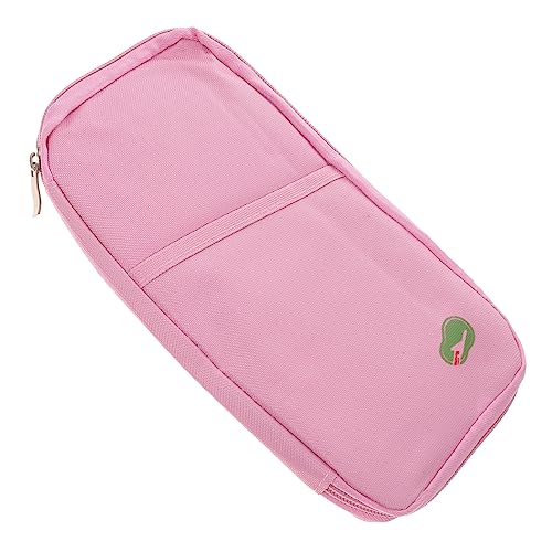 TENDYCOCO 1Stk Fall Tickettasche Canvas-Tasche mit Reißverschluss Reißverschluss-Kartenhalter Reißverschlusstasche aus Segeltuch Reisepass Brieftasche Zip-ID-Halter Passbuch Geldbörse Rosa von TENDYCOCO