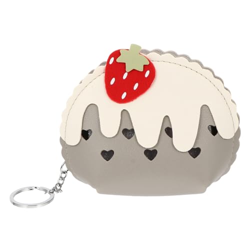 TENDYCOCO 1Stk Mini-Geldbörse Portemonnaie Reißverschluss wechseln Kinder Geldbörse scheckkarten-etui Pocket Wallet Erdbeer-Schlüsselanhänger mit Reißverschluss Erdbeere kleine Geldbörse Pu von TENDYCOCO