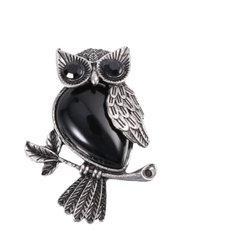 TENDYCOCO 1stk Modische Brosche Kragen-reversnadel Edelstein-brosche Cartoon-brosche Brautjungfer Brosche Tierische Brustnadel Damenbrosche Braut Brosche Tierbrosche Eule Brosche Black von TENDYCOCO