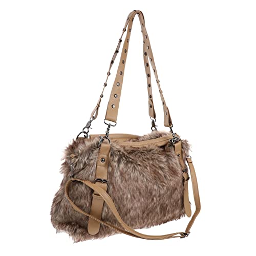 TENDYCOCO 1stück Stylische Umhängetasche Kunstfell Für Damen Cross-body Tasche Mit Großem Stauraum Für Schule Arbeit Und Freizeit Trendiger Teddyfell-look von TENDYCOCO